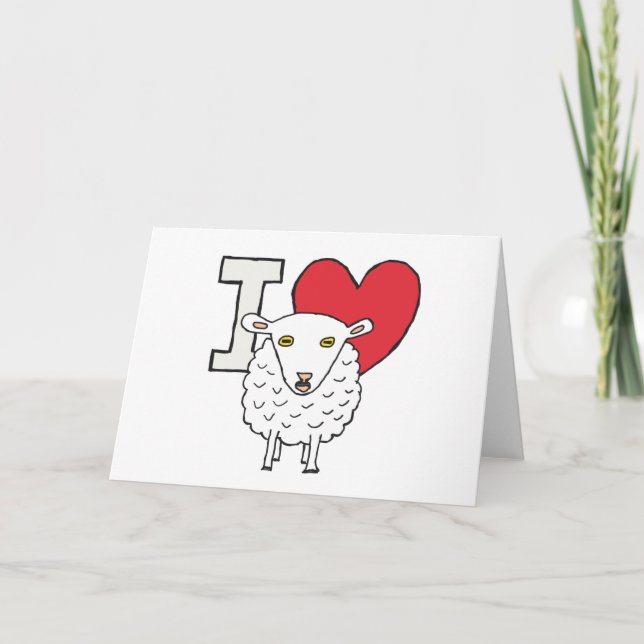 Cartão Eu Amo Ovinos (Frente)