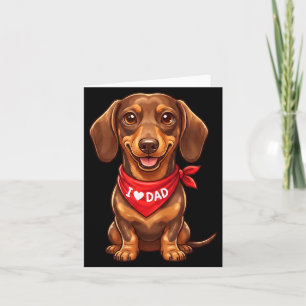 Cartão Eu Amo Pai Amante de Dachshund Dia dos Pais