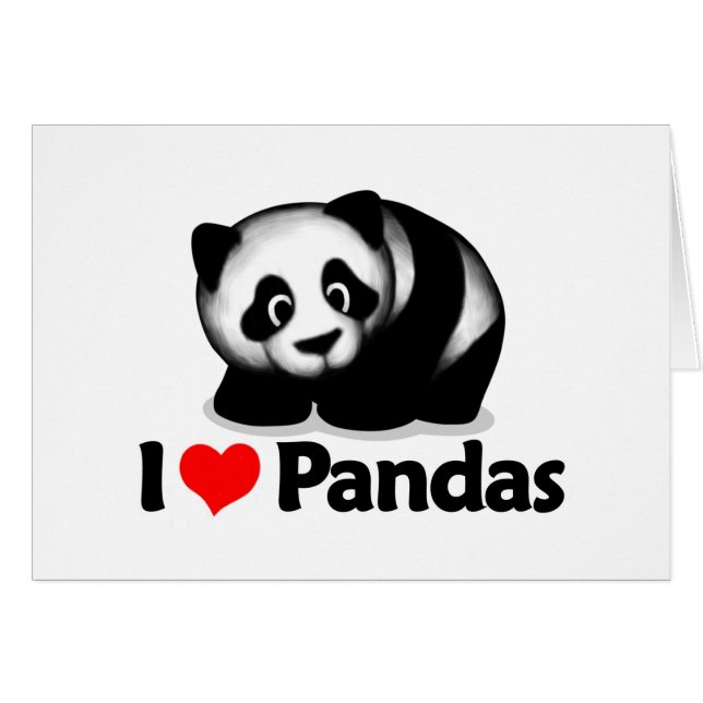 Cartão Eu amo pandas (Frente Horizontal)
