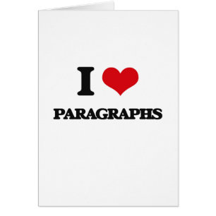 Cartão Eu amo parágrafos