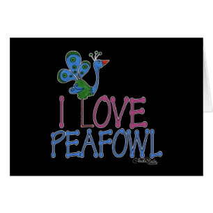 Cartão Eu Amo Peafowl