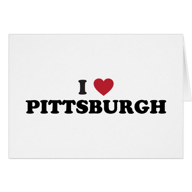 Cartão Eu amo Pittsburgh Pensilvânia (Frente Horizontal)