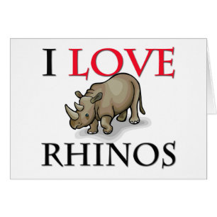 Cartão Eu amo Rhinos