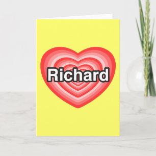 Cartão Eu amo Richard. Eu te amo Richard. Coração