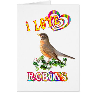 Cartão Eu amo robins