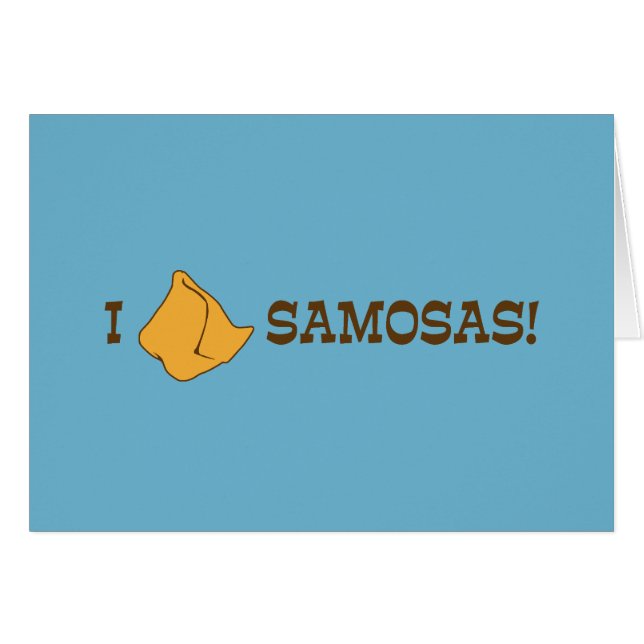 Cartão Eu amo Samosas (Frente Horizontal)
