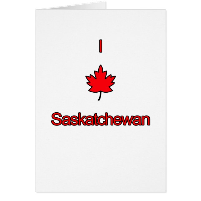Cartão Eu Amo Saskatchewan (Frente)