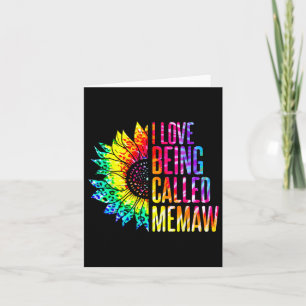 Cartão Eu Amo Ser Chamado Memaw Girassol Tie Dye Mãe