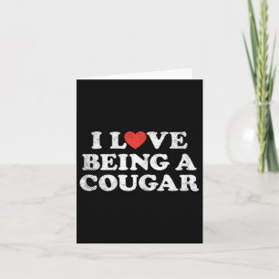 Cartão Eu Amo Ser Uma Roupa de Cougar Corações de Cougar 
