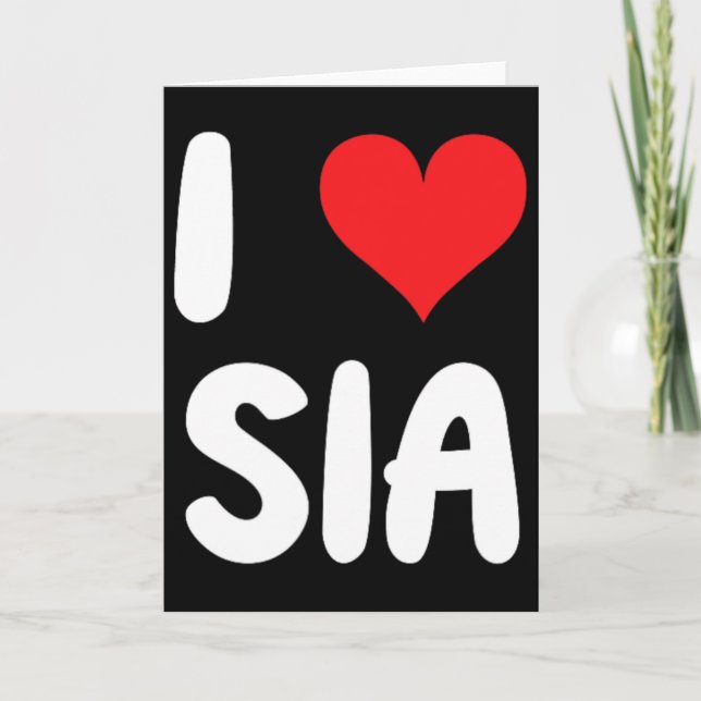 Cartão Eu Amo Sia - Coração  (Frente)