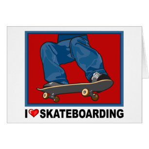 Cartão Eu amo Skateboarding