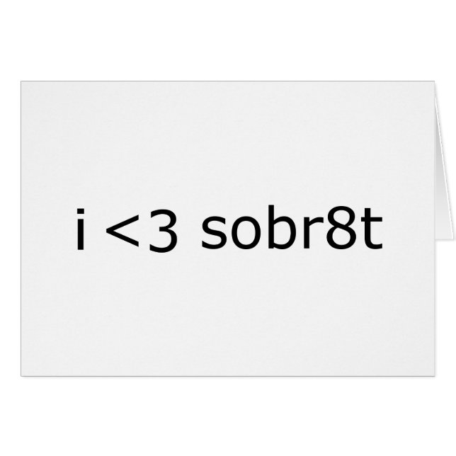 Cartão Eu Amo Sobriedade (Frente Horizontal)