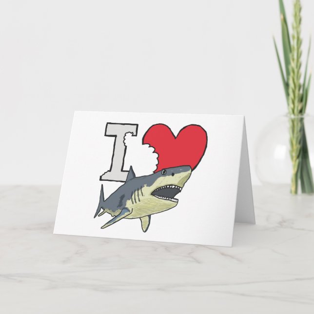 Cartão Eu Amo Tubarões (Frente)