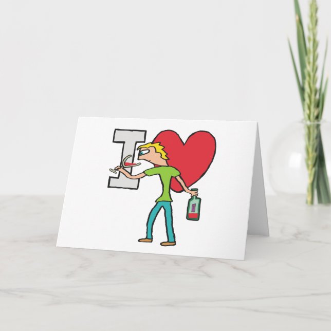 Cartão Eu Amo Vinho (Frente)