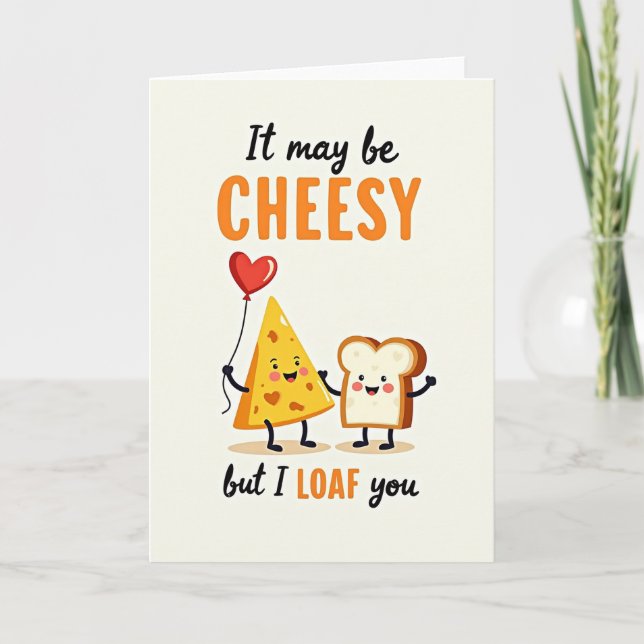 Cartão Eu Amo Você Carta de Pun Cheesy (Frente)