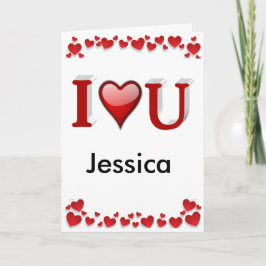 Cartão Eu Amo Você Dia dos Namorados Personalizado 