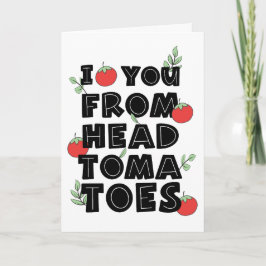 Cartão Eu amo você do humor de tomates na cabeça