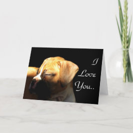 Cartão Eu Amo Você Dormindo boxeador Cachorro Saudação