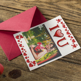Cartão Eu amo você foto do dia dos namorados vermelha