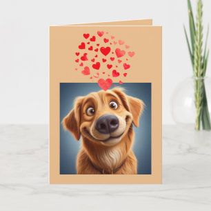 Cartão Eu amo você Goofy no Amor Corações de Cachorro