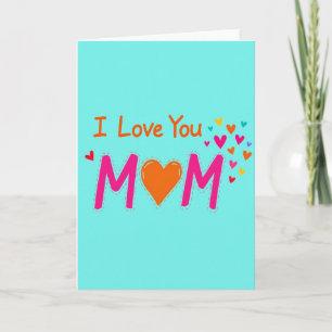 Cartão Eu Amo Você Mãe Carta de Arte do Coração