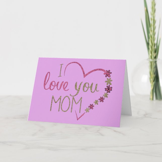CARTÃO EU AMO VOCÊ MÃE DIA DAS MÃES CORAÇÃO (Frente)