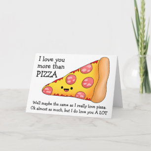 Cartão Eu Amo Você Mais do Que Pizza Talvez