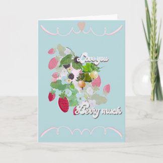 Cartão Eu amo você Muito Berry