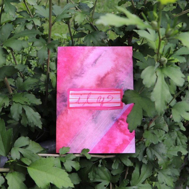 Cartão Eu amo você rosa ily dia dos namorados amantes (Criador carregado)