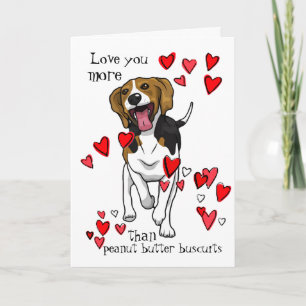 Cartão Eu Amo Você Valequinha Beagle de Manteiga de Amend