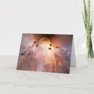 Cartão Eu Amo Vocês Dois Lobos Almas.