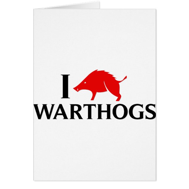 Cartão Eu amo Warthogs (Frente)