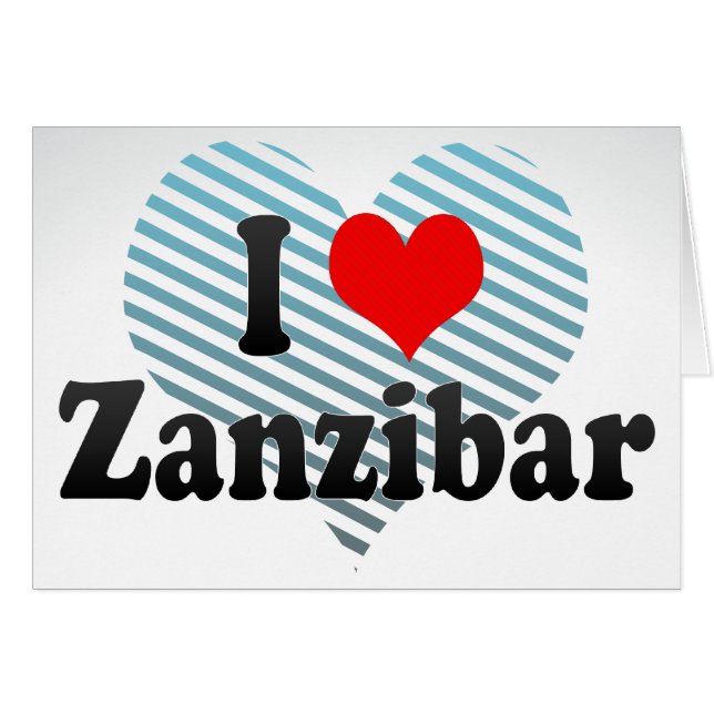 Cartão Eu amo Zanzibar, Tanzânia (Frente horizontal)