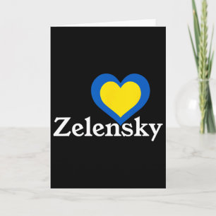 Cartão Eu Amo Zelensky Ucrânia Presidente Volodymyr Coraç