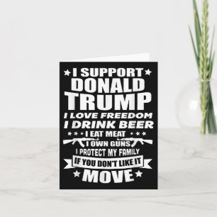 Cartão Eu Apoio Donald Trump I Love Freedom I Beer Beer B