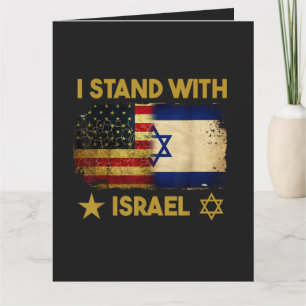 Cartão Eu Apoio Israel Bandeira da América