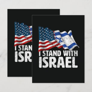 Cartão Eu Apoio Israel EUA Bandeira Americana