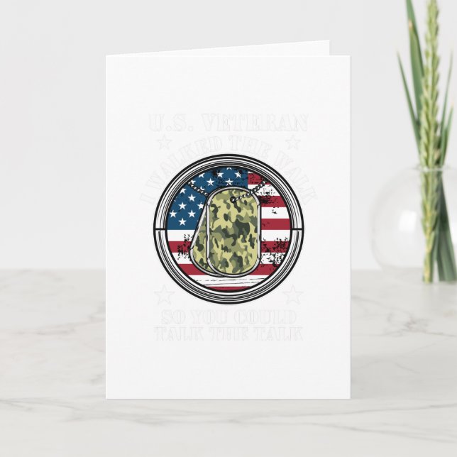 Cartão Eu Caminhei O Aposentado Militar De Veteranos (Frente)