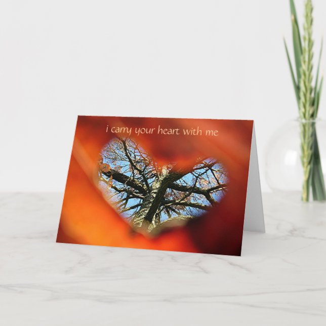 Cartão eu carregar seu coração comigo (Frente)