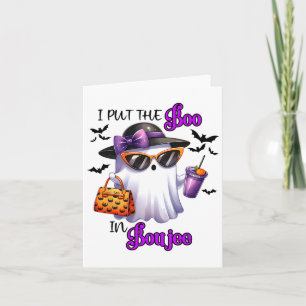 Cartão Eu Coloquei O Boo Em Boujee Cute Ghost Halloween S