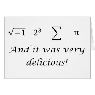 Cartão Eu comi alguma camisa da matemática da torta