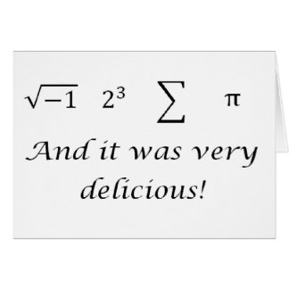 Cartão Eu comi alguma camisa da matemática da torta