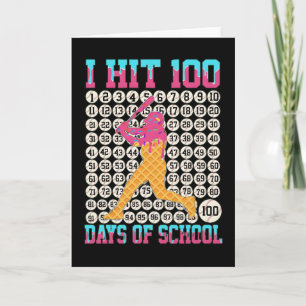 Cartão Eu Completei 100 Dias de Escola Camisa de Beisebol