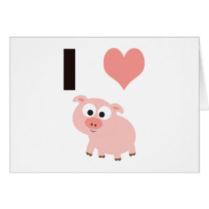 Cartão Eu coração porcos