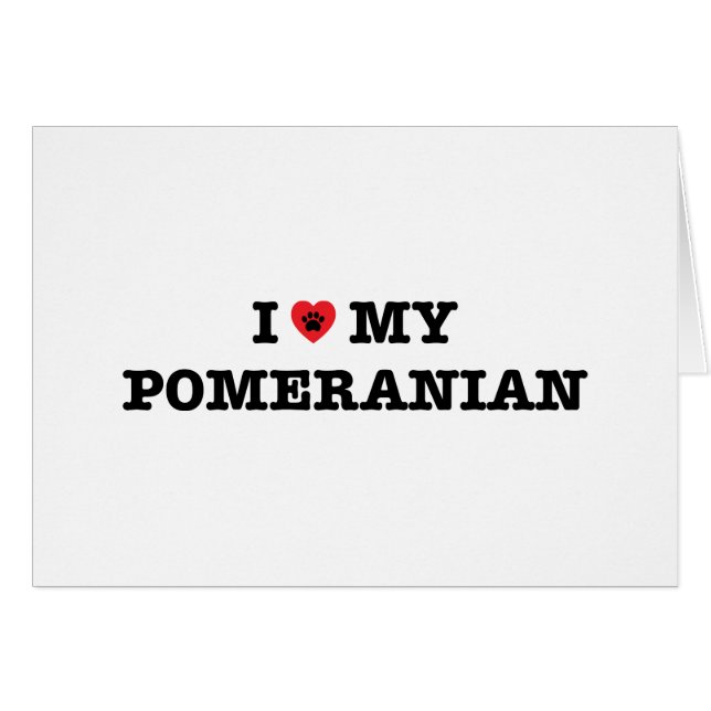 Cartão Eu Corto Meu Pomeraniano (Frente horizontal)