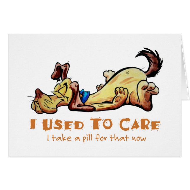 Cartão Eu Costumava Me Importar. (Frente Horizontal)