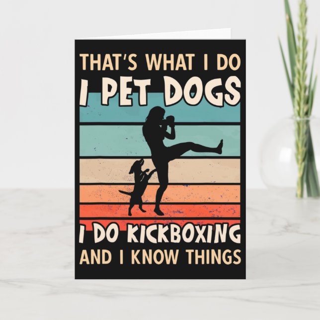 Cartão Eu Cuido de Cães Eu Faço Designs de Kickboxing - M (Frente)