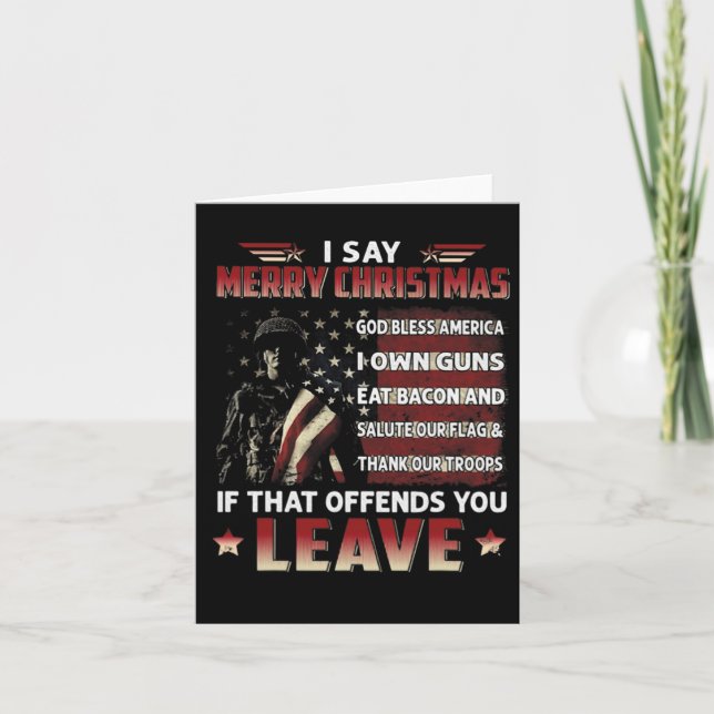 Cartão Eu Digo Feliz Natal América Deus abençoe Eu Tenho  (Frente)