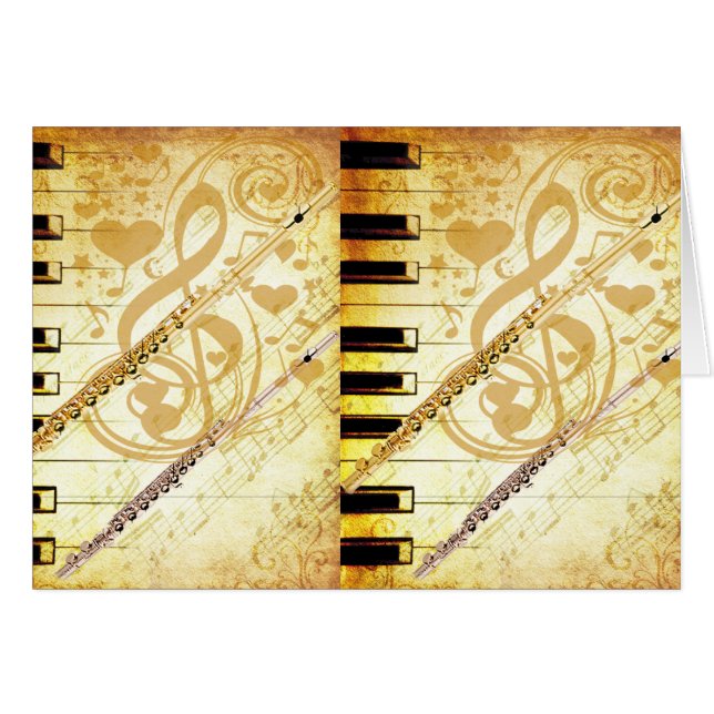 Cartão Eu e os meus Flutes. (Frente horizontal)