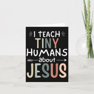 Cartão Eu Ensino Jesus a Humanos Pequenos Professor Domin
